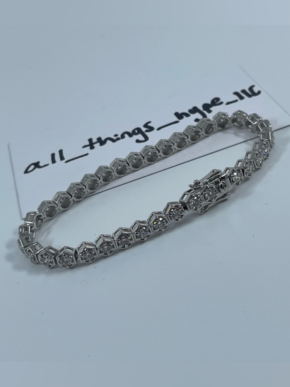5.5 carat VS1+ HPHT lab diamond tennis brac rhodium plated sterling silver